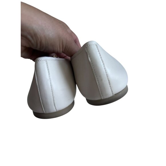 PRETTY BALLERINA White Gold Captoe Ballet Flats Size 40 / US 10 - Picture 6 of 7